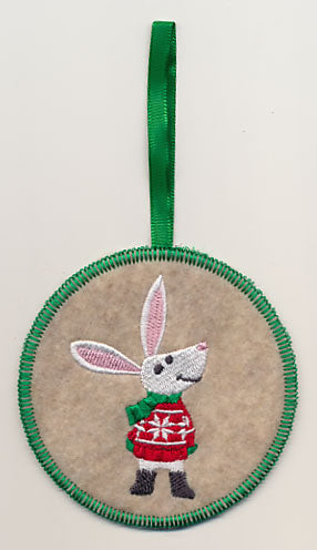 Beverly Bunny in Christmas Sweater Ornament (In-the-Hoop)