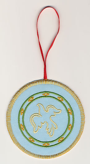 Peace Dove Circle Ornament (In-the-Hoop)