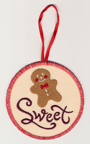 Sweet with Gingerbread Man Ornament (In-the-Hoop)