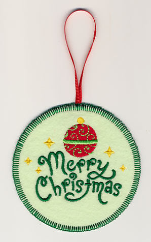 Merry Christmas with Ornament (In-the-Hoop)