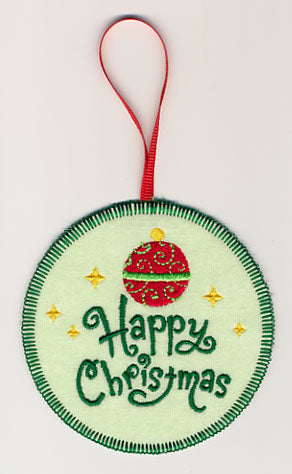 Happy Christmas with Ornament (In-the-Hoop)