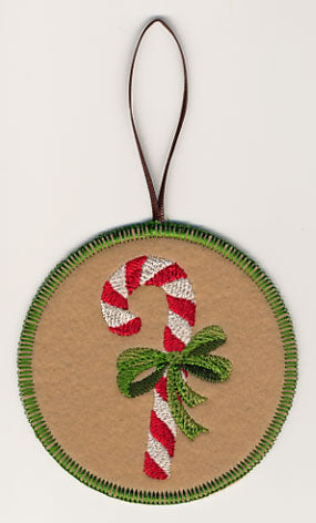 Candy Cane in a Bow Ornament (In-the-Hoop)