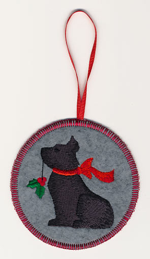 Christmas Scottie Dog Ornament (In-the-Hoop)