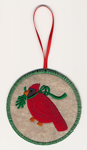 Christmas Cardinal Ornament (In-the-Hoop)