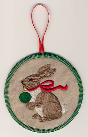 Christmas Rabbit Ornament (In-the-Hoop)