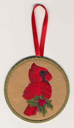 Christmas Cardinal for the Claus's Ornament (In-the-Hoop)
