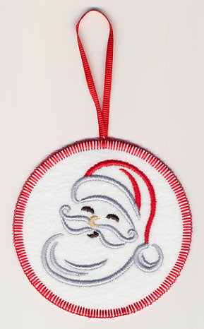 Jolly Santa Ornament (In-the-Hoop)