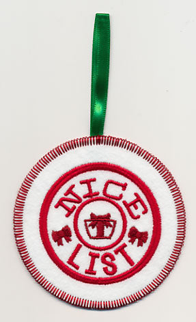 Nice List Ornament (In-the-Hoop)