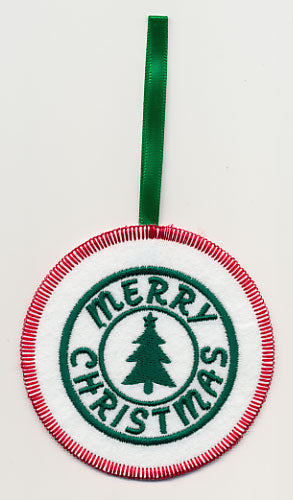 Merry Christmas Stamp Ornament (In-the-Hoop)