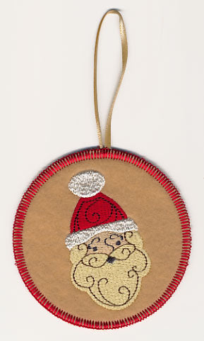 Christmas Doodle Santa Claus Ornament (In-the-Hoop)