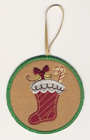 Christmas Doodle Stocking Ornament (In-the-Hoop)