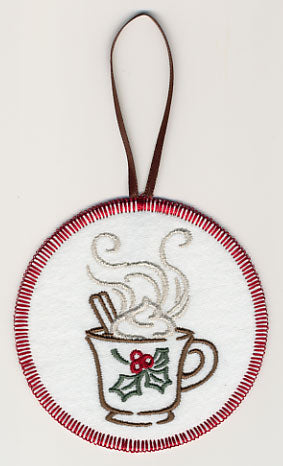Cup of Christmas Cheer Ornament (In-the-Hoop)