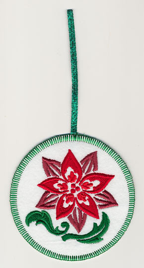Damask Poinsettia Ornament (In-the-Hoop)