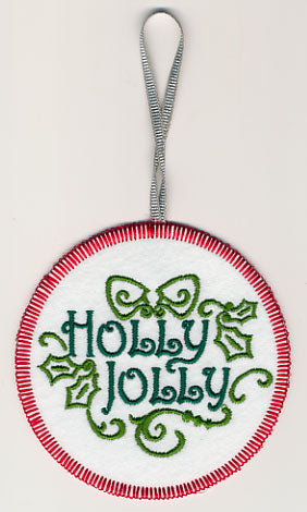 Fa La La Filigree Holly Jolly Ornament (In-the-Hoop)