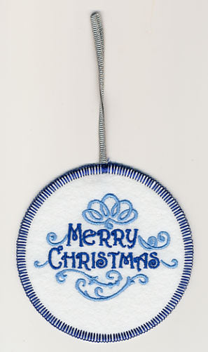 Fa La La Filigree Merry Christmas Ornament (In-the-Hoop)