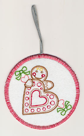 Gingerbread Cookie Love Ornament (In-the-Hoop)