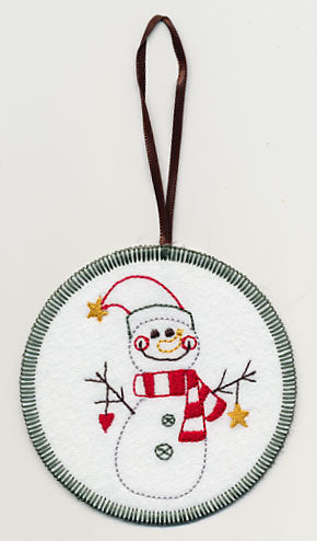 Heart and Stars Snowman Ornament (In-the-Hoop)