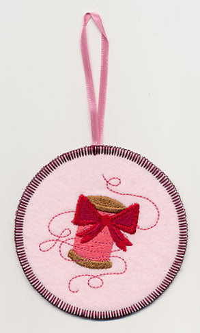 Holiday Thread Spool 1 Ornament (In-the-Hoop)