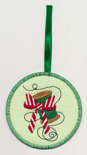 Holiday Thread Spool 2 Ornament (In-the-Hoop)