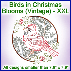 A Birds in Christmas Blooms (Vintage) Design Pack