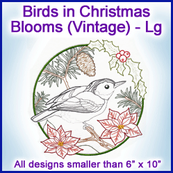 A Birds in Christmas Blooms (Vintage) Design Pack