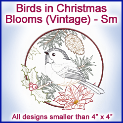 A Birds in Christmas Blooms (Vintage) Design Pack