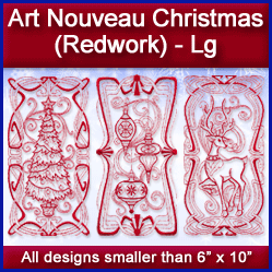 A Art Nouveau Christmas (Redwork) Design Pack