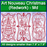A Art Nouveau Christmas (Redwork) Design Pack