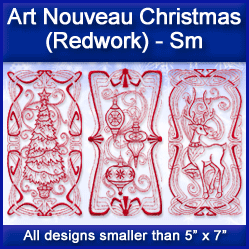 A Art Nouveau Christmas (Redwork) Design Pack