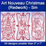 A Art Nouveau Christmas (Redwork) Design Pack