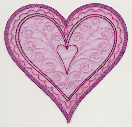 Sweet Organza Heart 1 (In-the-Hoop)