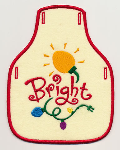 Bright with Christmas Light Bottle Apron (In-the-Hoop)