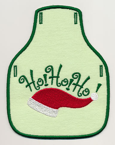 Ho Ho Ho with Santa Cap Bottle Apron (In-the-Hoop)