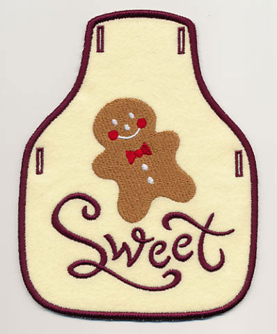 Sweet with Gingerbread Man Bottle Apron (In-the-Hoop)