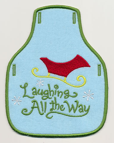 Laughing All the Way Sleigh Bottle Apron (In-the-Hoop)