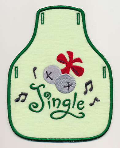 Jingle with Bells Bottle Apron (In-the-Hoop)