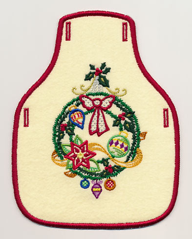Holiday Favorites Wreath Bottle Apron (In-the-Hoop)