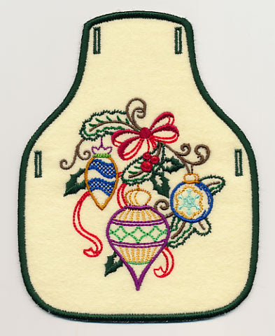 Timeless Ornament Trio Bottle Apron (In-the-Hoop)