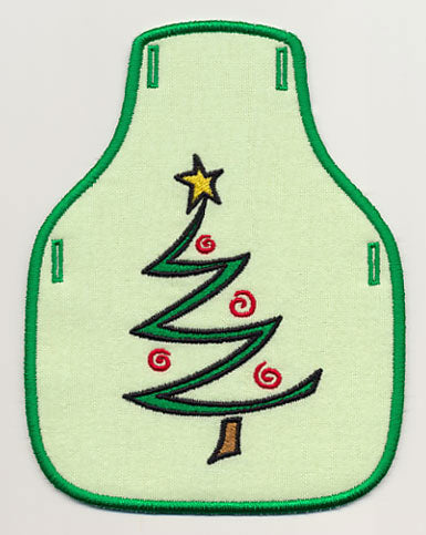 Joyful Christmas Tree Bottle Apron (In-the-Hoop)