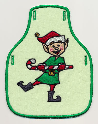 Jovial Johnny the Elf Bottle Apron (In-the-Hoop)