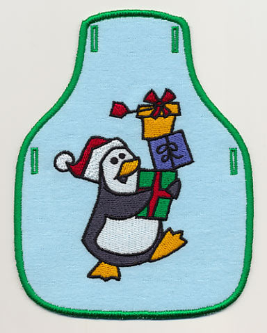 Jubilant Jim the Penguin Bottle Apron (In-the-Hoop)