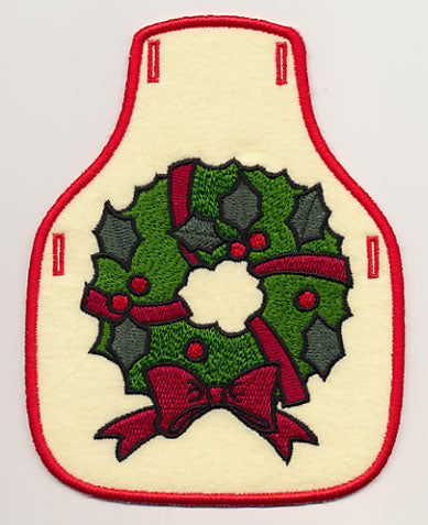 Joyous Wreath Bottle Apron (In-the-Hoop)