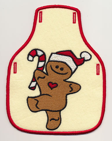 Jumping Gingerbread Man Bottle Apron (In-the-Hoop)