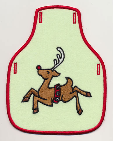 Jolly Jumping Reindeer Bottle Apron (In-the-Hoop)