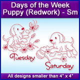 A Days of the Week Puppy (Redwork) Design Pack