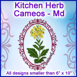 A Kitchen Herb Cameos Design Pack