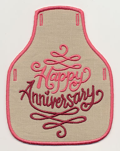 Happy Anniversary Bottle Apron (In-the-Hoop)