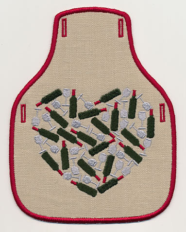 Wine Lover's Silhouette Bottle Apron (In-the-Hoop)