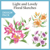 A Light and Lovely Floral Sketches Design Pack