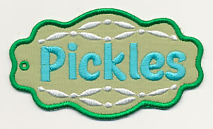 Canning Jar Tag - Pickles (In-the-Hoop)